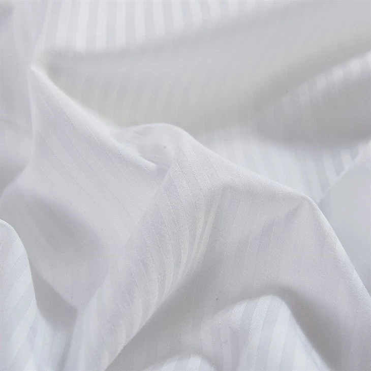 Satin Stripe White Bed Sheets factory